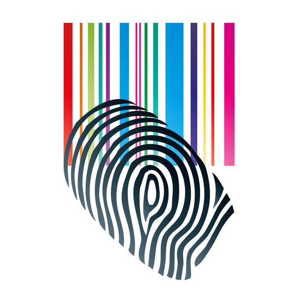 Fingerabdruck, Strichcode, vonalkód, Logo - Vektor, kép