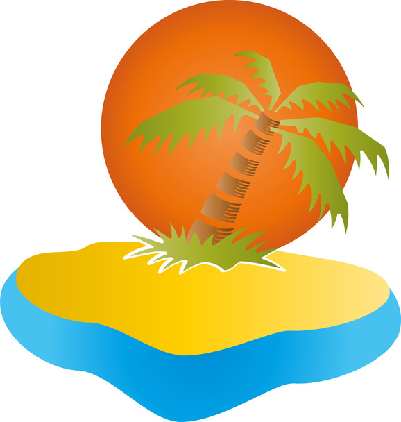 Tropische Insel, trópusi sziget, Sonne, Palme - Vektor, kép