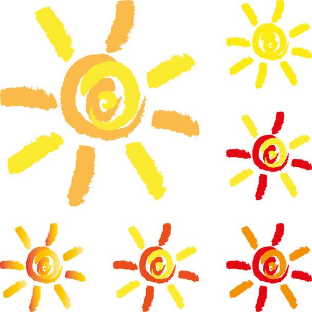 Sonne, gezeichnet, ήλιος, διακοσμητικό λογότυπο, Vektor - Διάνυσμα, εικόνα