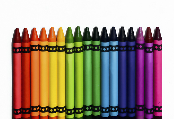 Восковые карандаши на белом - Фото, изображение
