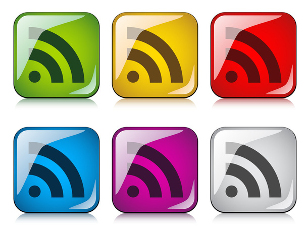 rss buttons - Vector, Image