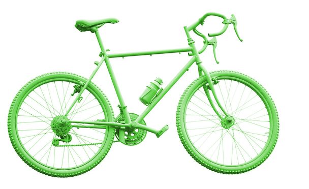 zielony motocykl na białym tle - Zdjęcie, obraz