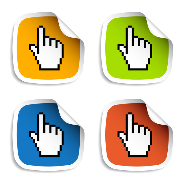 pixel cursor hand stickers - Vektor, kép