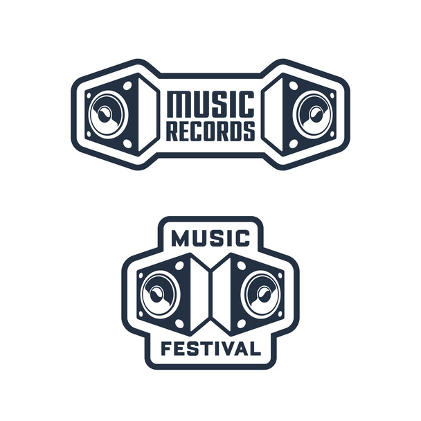 Set van muzikale badge ontwerpen - Vector, afbeelding