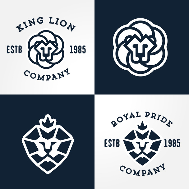 ライオンのロゴのテンプレートの設定 - ベクター画像