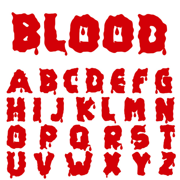 Piros vér ábécé - Vektor, kép