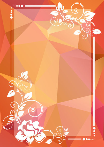 pink orange floral border - Vecteur, image