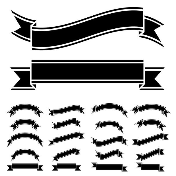 black and white ribbon symbols - Vector, Image