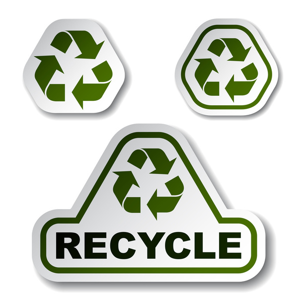 recycle green arrow stickers - Vecteur, image