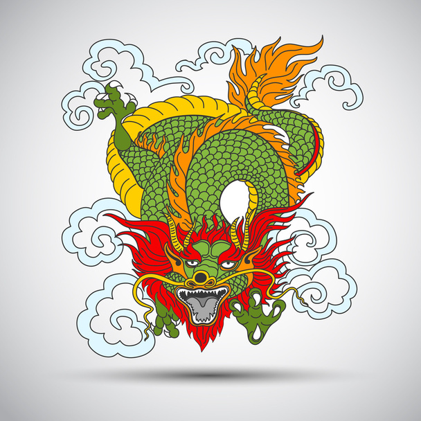  Παραδοσιακός κινέζικος δράκος  - Διάνυσμα, εικόνα