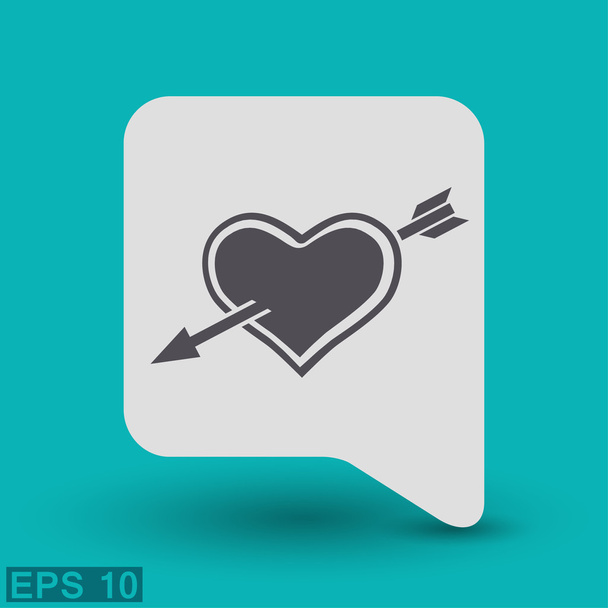 Pictograph of heart with arrow concept icon - Вектор,изображение