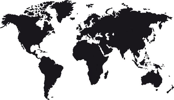 Чёрная карта мира
 - Вектор,изображение