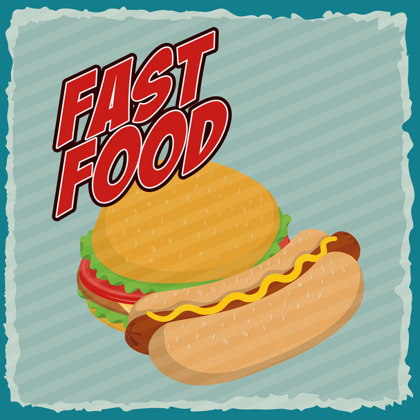 Hamburger and hot dog icon. Fast food design. Vector grapic - Вектор, зображення