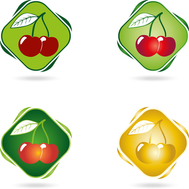 Logo, Kirsche, Obst, Vektor - Vecteur, image