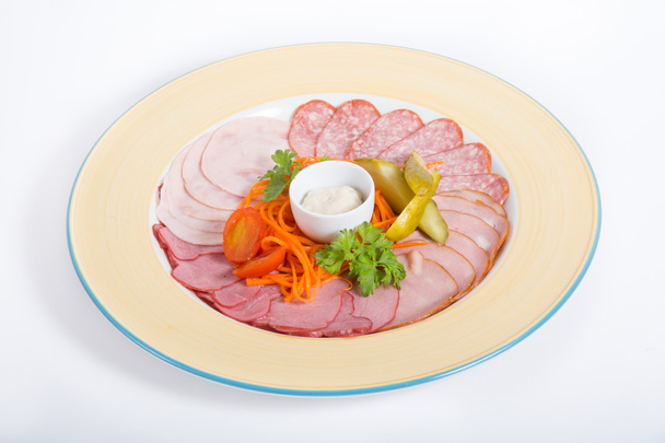 Ham, salami, meat - Φωτογραφία, εικόνα