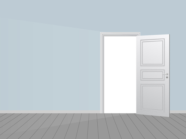 Empty room and open door - Vector, Image