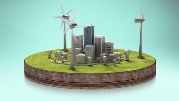 Wind power energy panel on the ground. Eco-friendly energy.(included alpha) - Footage, Video