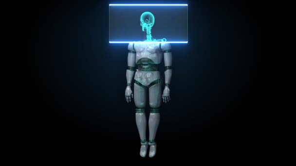 Scaning human skeletal structure inside Robot. bio technology. - Materiał filmowy, wideo