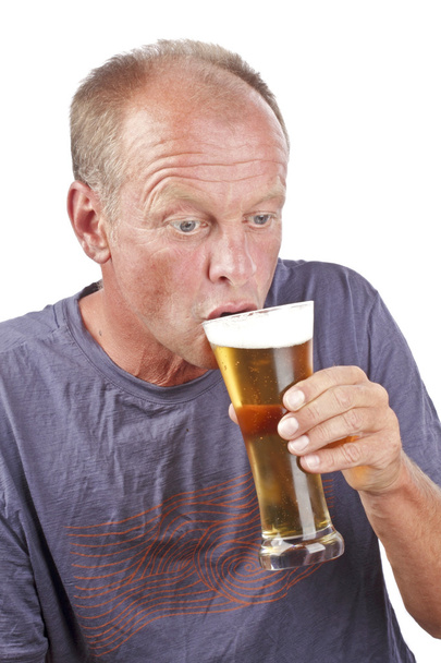Man drinking a beer - Photo, Image