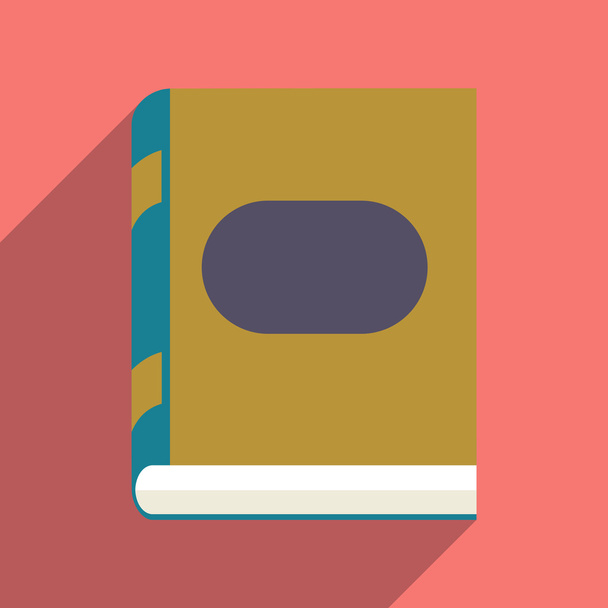 Flat with shadow icon and mobile application book icon - Vector, Image