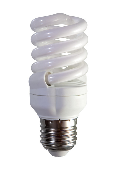 Florescent light bulb. Isolated over white - Fotó, kép
