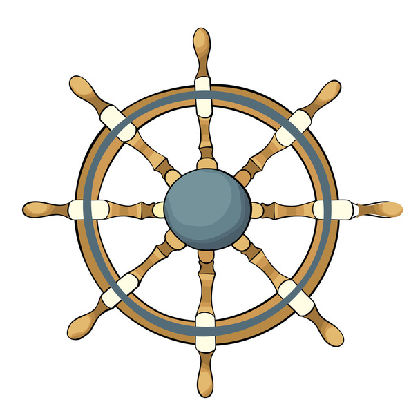 Vector illustration of ship steering whee - Vector, Image