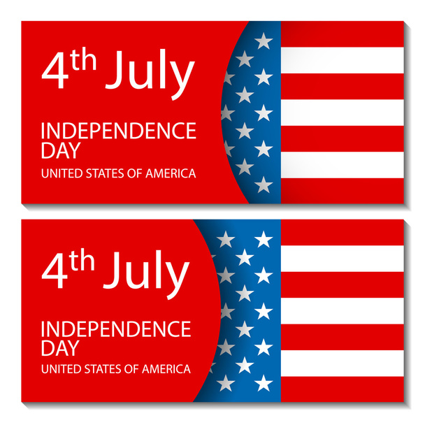 Vector - United States Flag Glossy usa flag set independence day - ベクター画像
