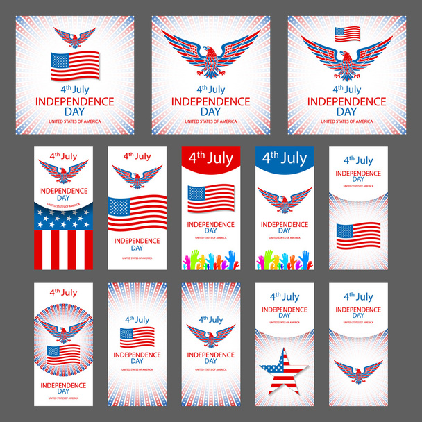 4th July Independence day and for Presidential election HUGE vector object set isolated on white. VECTOR EPS 10 - Vetor, Imagem