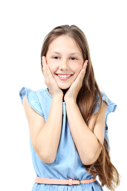 young girl isolated on a white - Photo, Image
