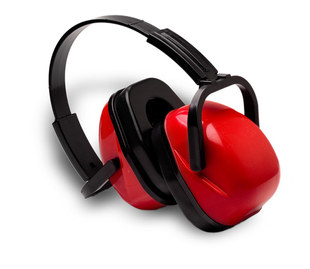 Червоні навушники для роботи на машині
 - Фото, зображення
