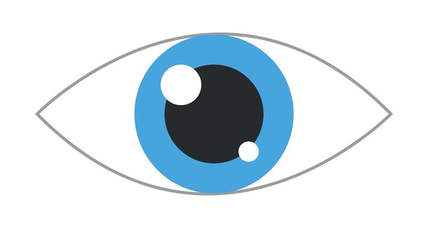 einfaches blaues Augensymbol - Vektor, Bild