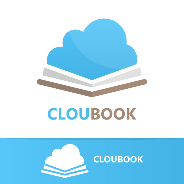 Vector book and cloud logo concept - Vector, Image