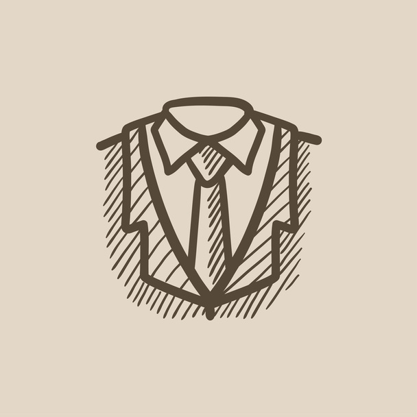 Male suit sketch icon. - Wektor, obraz
