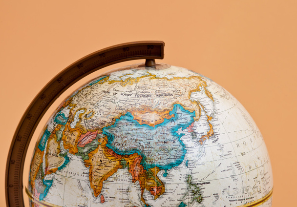 The globe closeup with China and Asia - Foto, immagini