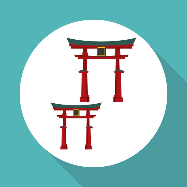 Επίπεδη απεικόνιση του σχεδιασμού της Ιαπωνίας - Διάνυσμα, εικόνα