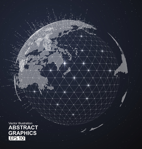 世界地図のポイント、ライン、組成、国際的、グローバル、グローバル ネットワーク接続を表す意味. - ベクター画像