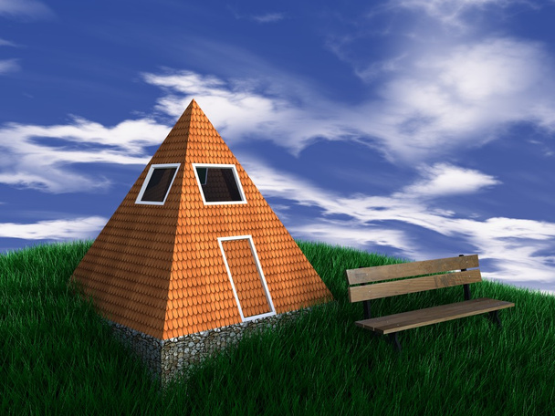 pyramidin rakentaminen kentällä
 - Valokuva, kuva