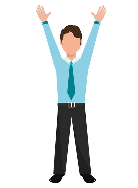 cheerful avatar business man, vector graphic - Vector, Image