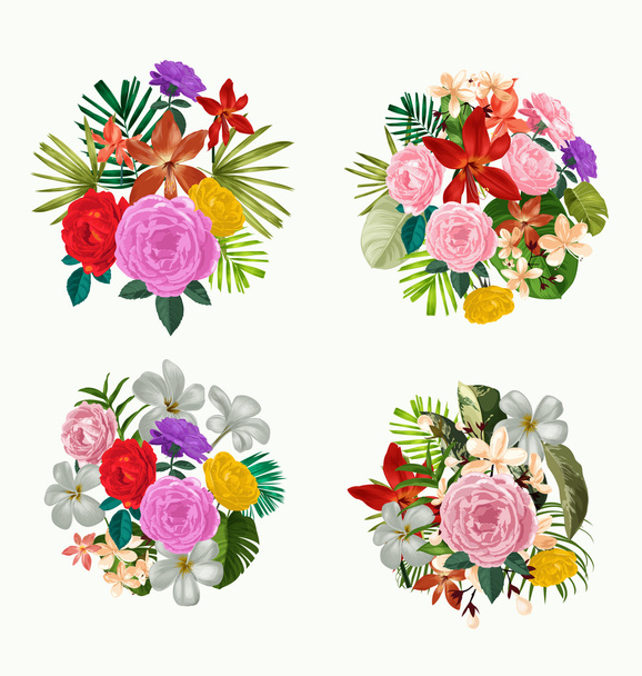 Corona floral conjunto
 - Vector, Imagen