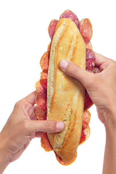 Sandwich de salami español
 - Foto, Imagen