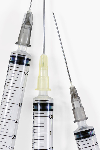 hypodermic syringe  on white background. - Photo, Image