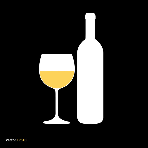 ワインのグラスとボトル - ベクター画像