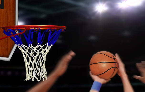 Basketball saut tir au cerceau par le joueur
 - Photo, image
