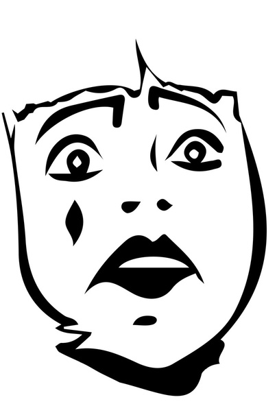 dibujo vectorial de un triste payaso blanco
 - Vector, imagen