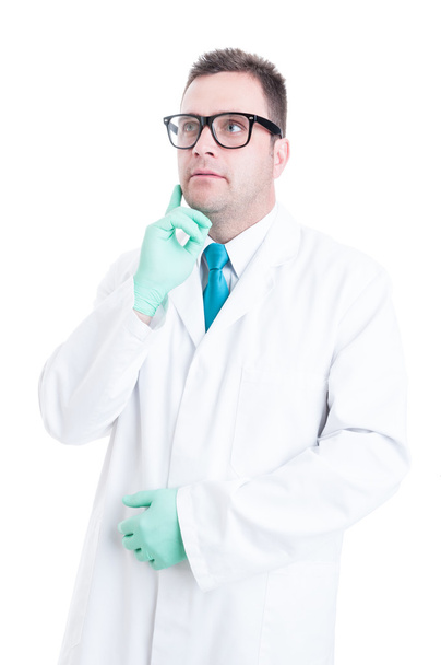 Male scientist posing like thinking about a solution - Photo, Image