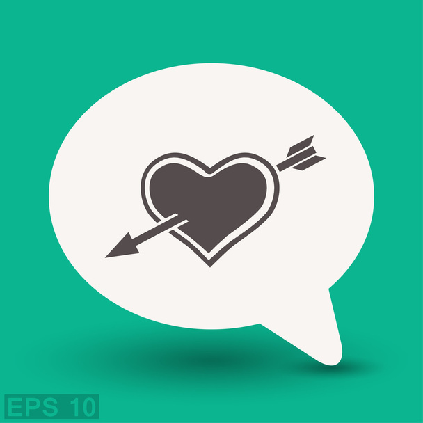 Pictograph of heart with arrow concept icon - Вектор, зображення