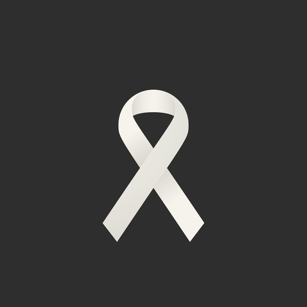 Cancer Ribbon Icon. Awareness Symbol or Sign. Soft Shadows. Dark Background - Vector, Image