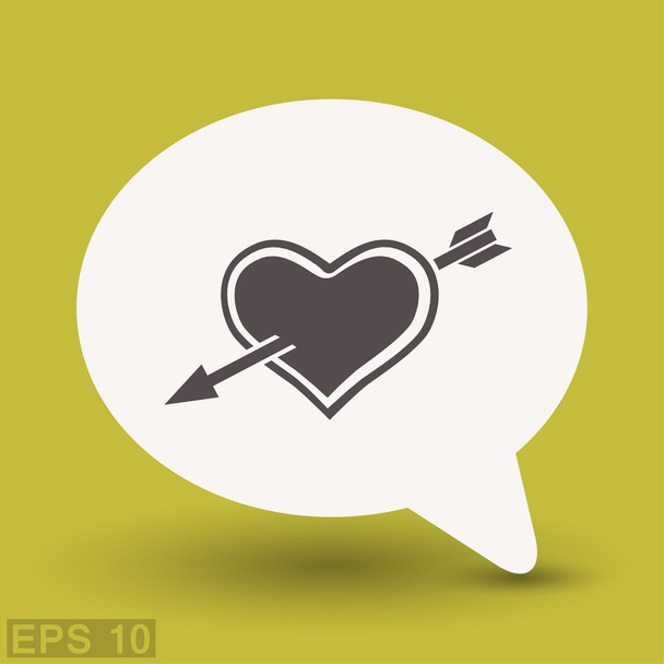 Pictograph of heart with arrow concept icon - Vettoriali, immagini