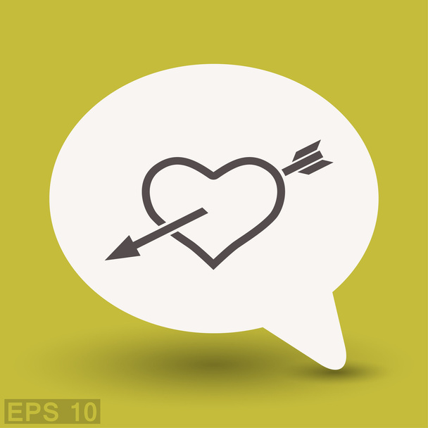Pictograph of heart with arrow concept icon - Wektor, obraz