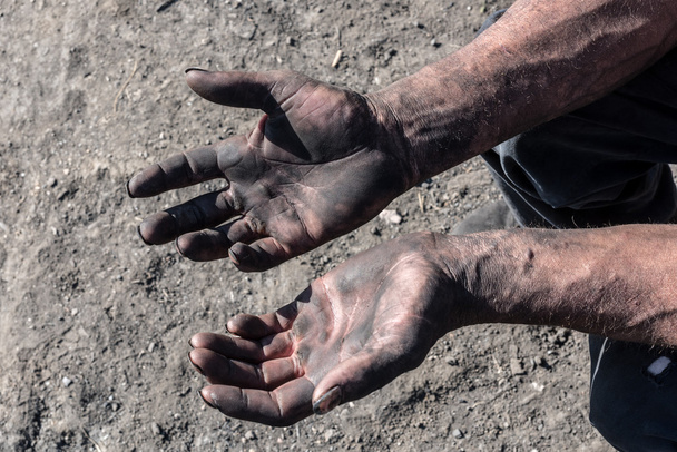 Worker Dirty Hands. - Photo, Image